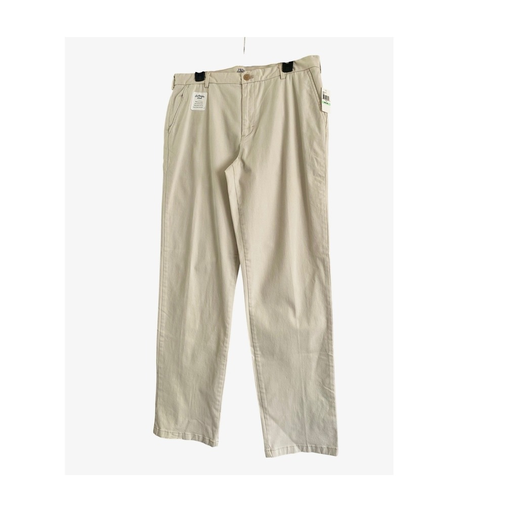 IZOD Saltwater Stretch‎ Chino Pants Mens 34x34 Stone Beige Straight Fit NWT